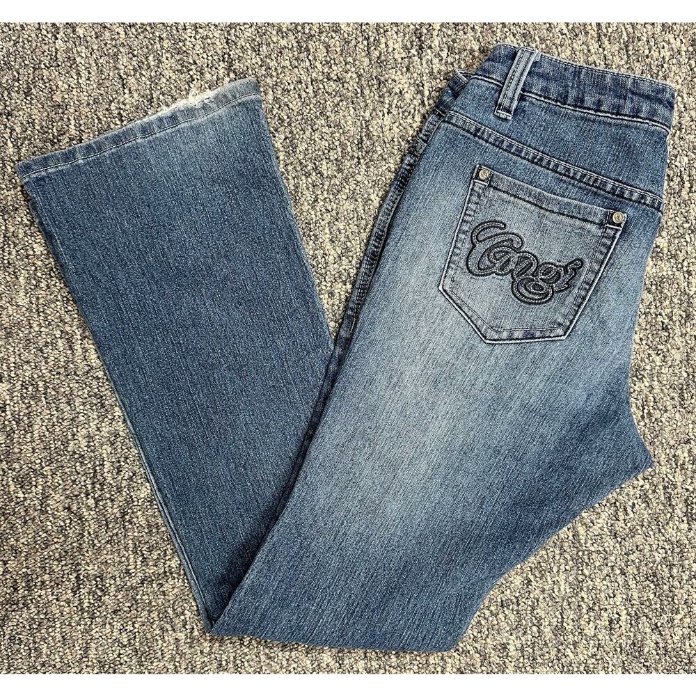 COOGI Vintage Low Rise Logo Pocket Boot Cut Denim Jeans Sz 7/8 | 28" Waist